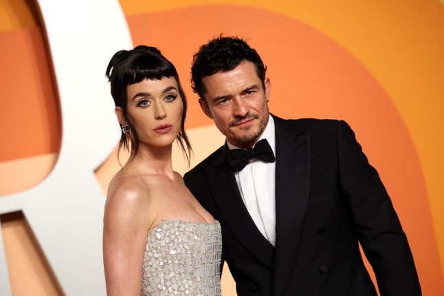 Katy Perry (L) and English actor Orlando Bloom attend the Vanity Fair Oscar Party at the Wallis Annenberg Center
