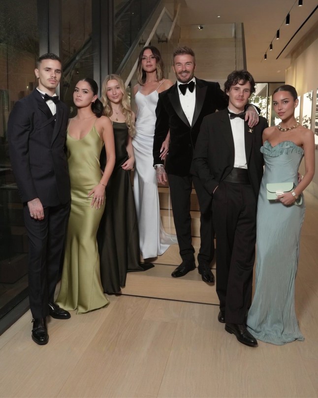 Victoria Beckham Instagram David Beckham 50th birthday Romeo Kim Turnbull Harper Cruz Jackie Apostel
