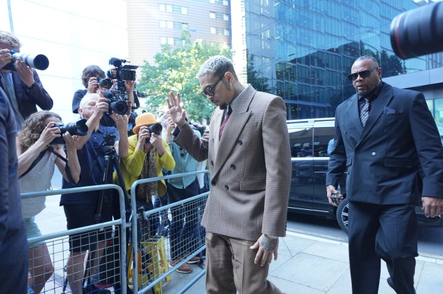 R&B singer Chris Brown arrives at Southwark Crown Court, south London, where he is charged over an alleged assault in a London nightclub. The American musician, 36, is accused of causing grievous bodily harm to Abraham Diaw in February 2023. Picture date: Friday July 11, 2025. PA Photo. Photo credit should read: Yui Mok/PA Wire