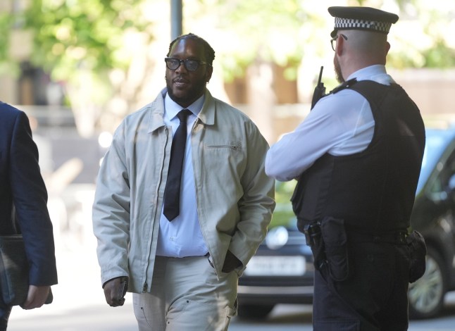 Omololu Akinlolu arriving at Southwark Crown Court, south London, where he is charged alongside R&B singer Chris Brown leaves Southwark Crown Court, south London, over an alleged assault in a London nightclub. The pair are accused of causing grievous bodily harm to Abraham Diaw in February 2023. Picture date: Friday July 11, 2025. PA Photo. Photo credit should read: Yui Mok/PA Wire