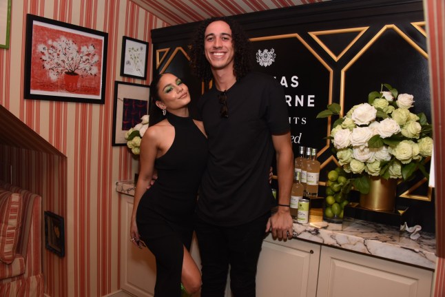 WEST HOLLYWOOD, CALIFORNIA - OCTOBER 08: Vanessa Hudgens and Cole Tucker attend the Thomas Ashbourne Margalicious Margarita Dinner at San Vicente Bungalows on October 08, 2022 in West Hollywood, California. (Photo by Araya Doheny/Getty Images for Thomas Ashbourne )