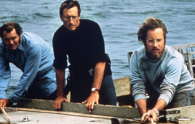 For Editorial Use Only Mandatory Credit: Photo by HA/THA/Shutterstock (13970803jy) Studio publicity film still from "Jaws" Robert Shaw, Roy Scheider, Richard Dreyfuss 1975 Universal Studio Film and Publicity Stills