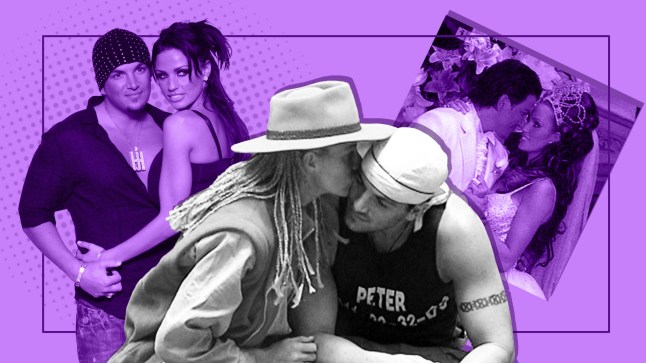 A compilation image of Katie Price and Peter Andre through their relationship