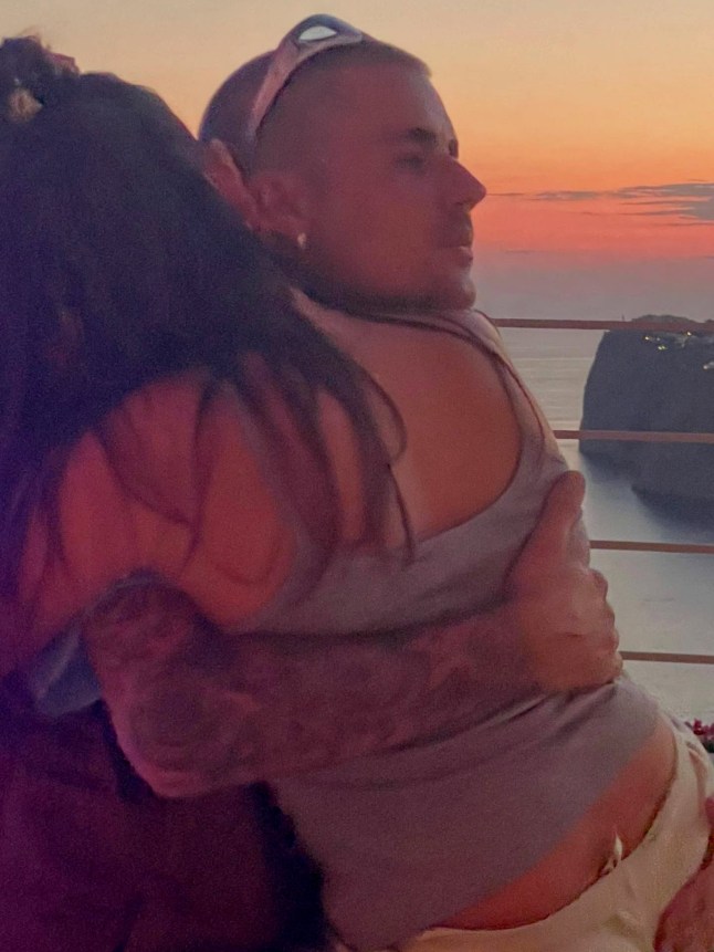 July 6, 2025: Justin Bieber embraces wife Hailey Bieber as the sun sets in a set of Instagram photos captioned: My forever n always