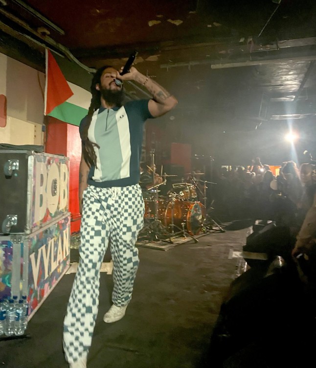 Punk duo Bob Vylan performing on stage at the 100 Club in central London, after they announced a last-minute gig amid two police investigations into the band. Picture date: Wednesday July 9, 2025. PA Photo. The Ipswich-formed duo are being investigated by Avon and Somerset Police over their Glastonbury Festival set, and also by the Met Police for alleged comments in a video of their performance supporting Iggy Pop at Alexandra Palace in May. Photo credit should read: Lauren Del Fabbro/PA Wire