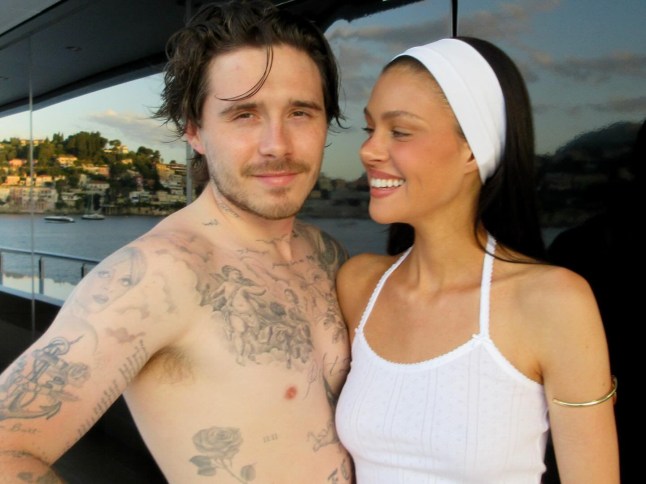 Picture posted to Instagram by Brooklyn Beckham showing him and wife Nicola on holiday