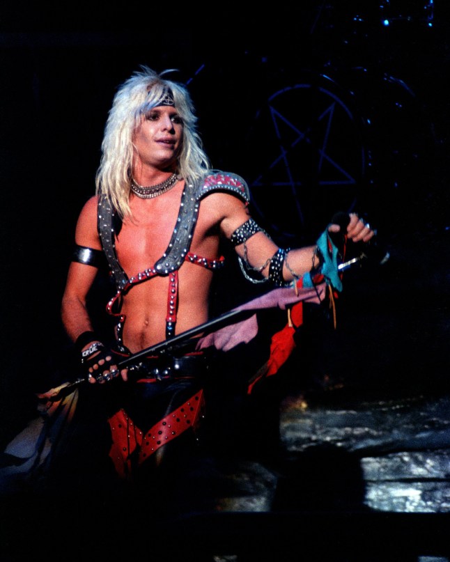 SAN FRANCISCO, CA - APRIL 24: Vince Neil performing with "Motley Crue" at Warfield Theater in San Francisco, California on April 24, 1981. (Photo by Larry Hulst/Michael Ochs Archives/Getty Images)