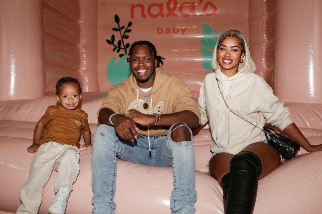 LONDON, ENGLAND - JUNE 25: (L to R) Nala Johnson, Krept and Sasha Ellese attend the launch of Nala's Baby at MOTEL on June 25, 2022 in London, England. (Photo by David M. Benett/Dave Benett/Getty Images)