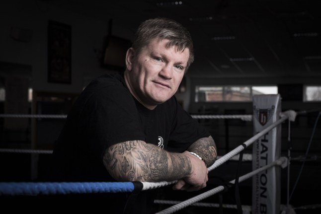 Ricky Hatton in his new boxing gym in Hyde