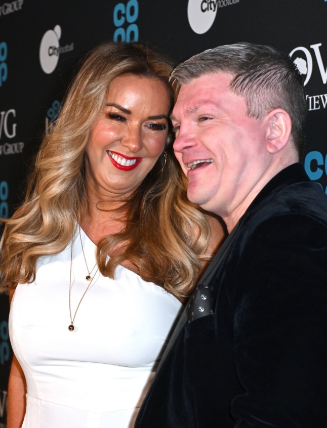 MANCHESTER, ENGLAND - APRIL 20: Ricky Hatton and Claire Sweeney attend the Co-op Live official welcome ceremony at Co-op Live on April 20, 2024 in Manchester, England. (Photo by Anthony Devlin/Getty Images for Co-op Live)