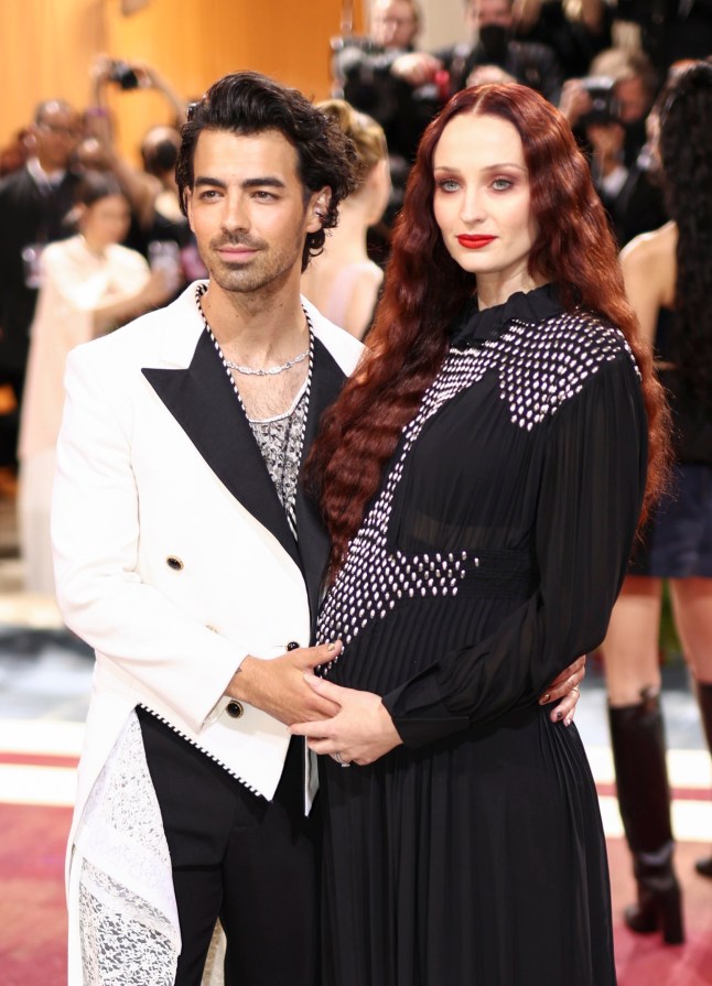 Joe Jonas and Sophie Turner at The 2022 Met Gala celebrating In America: An Anthology of Fashion held at the The Metropolitan Museum of Art on May 2, 2022 in New York City. (Photo by Chris Polk/WWD/Penske Media via Getty Images)
