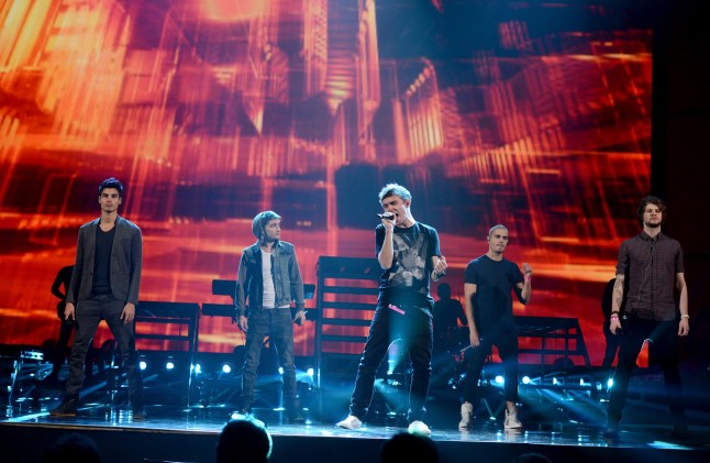 LOS ANGELES, CA - NOVEMBER 16: (L-R) Singers Siva Kaneswaran, Tom Parker, Nathan Sykes, Max George and Jay McGuiness from The Wanted perform onstage during rehearsals for the 40th American Music Awards held at Nokia Theatre L.A. Live on November 16, 2012 in Los Angeles, California. (Photo by Kevin Winter/Getty Images for AMA)