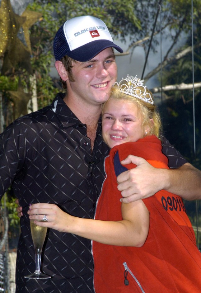 Kerry McFadden, formerly of band Atomic Kitten, right, celebrates with her husband Westlife boy band member Brian McFadden after she was declared winner of the British television program "I'm A Celebrity ... Get Me Out Of Here !" in Surfers Paradise, Australia, Tuesday, Feb. 10, 2004. The program regularly rated over ten million viewers over the two weeks duration. (AP Photo/Brian Cassey) Kerry Katona