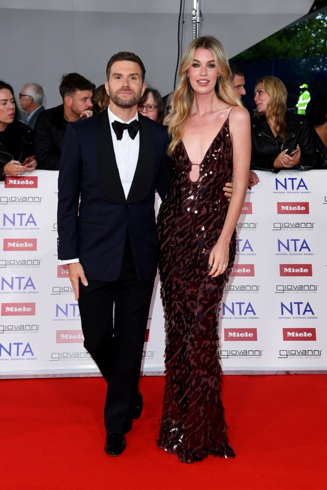 LONDON, ENGLAND - SEPTEMBER 10: Joel Dommett and Hannah Cooper-Dommett attend the NTA's 2025 at The O2 Arena on September 10, 2025 in London, England. (Photo by Joe Maher/Getty Images for the NTA's)