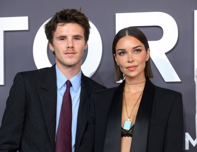 LONDON, ENGLAND - OCTOBER 08: Cruz Beckham and Jackie Apostel attend the "Victoria Beckham" World Premiere at the Curzon Mayfair on October 08, 2025 in London, England. (Photo by Karwai Tang/WireImage)