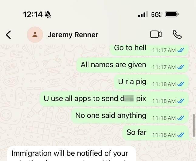 **MUZZED** **HOLD FOR CANDACE** Jeremy Renner's whirlwind fling with a Chinese filmmaker has gone up in flames as she claimed to Daily Mail the actor left her fearing for her safety during a drunken night.