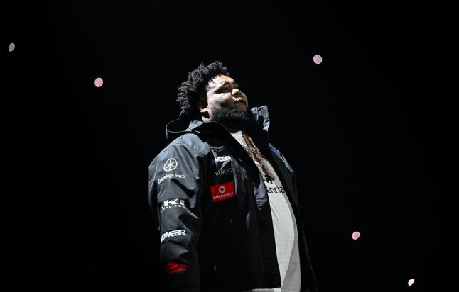 ATLANTA, GEORGIA - DECEMBER 05: Rapper Rod Wave performs onstage during his Last Lap tour at State Farm Arena on December 5, 2024 in Atlanta, Georgia. (Photo by Paras Griffin/Getty Images)