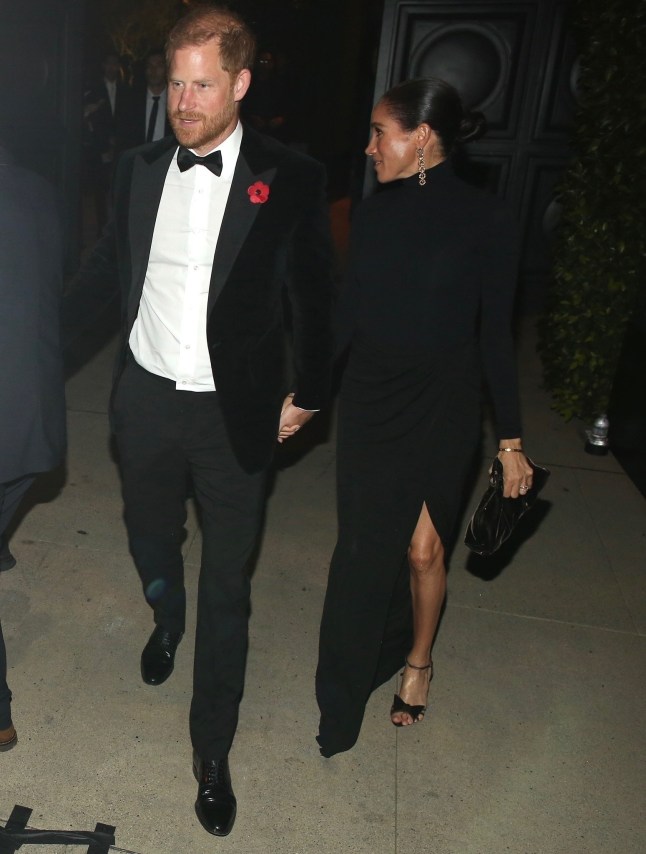 Bh, CA Prince Harry and Meghan Markle are seen leaving Kris Jenner's 70th birthday party at Jeff Bezos' home in Beverly Hills. Pictured: Prince Harry, eghan Markle BACKGRID USA 9 NOVEMBER 2025 USA: +1 310 798 9111 / usasales@backgrid.com UK: +44 208 344 2007 / uksales@backgrid.com *UK Clients - Pictures Containing Children Please Pixelate Face Prior To Publication*