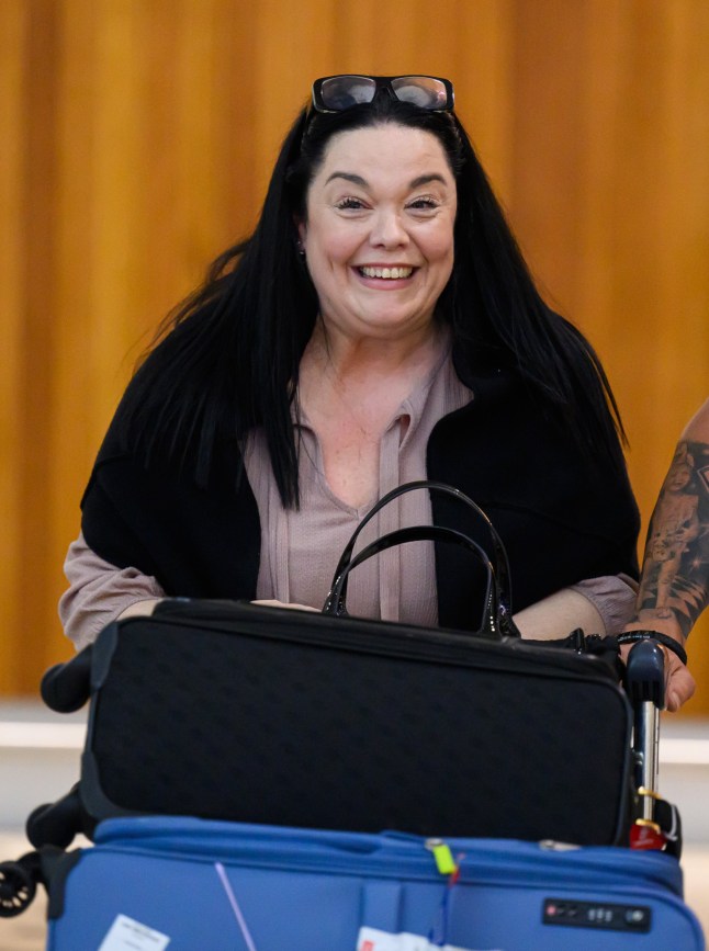 Mandatory Credit: Photo by James Gourley/Shutterstock (15725416v) Lisa Riley 'I'm a Celebrity...Get Me Out of Here!' TV show, Series 25, Arrivals, Brisbane Airport, Australia - 09 Nov 2025