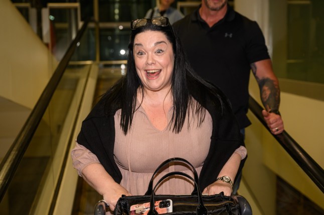 Mandatory Credit: Photo by James Gourley/Shutterstock (15725416z) Lisa Riley 'I'm a Celebrity...Get Me Out of Here!' TV show, Series 25, Arrivals, Brisbane Airport, Australia - 09 Nov 2025