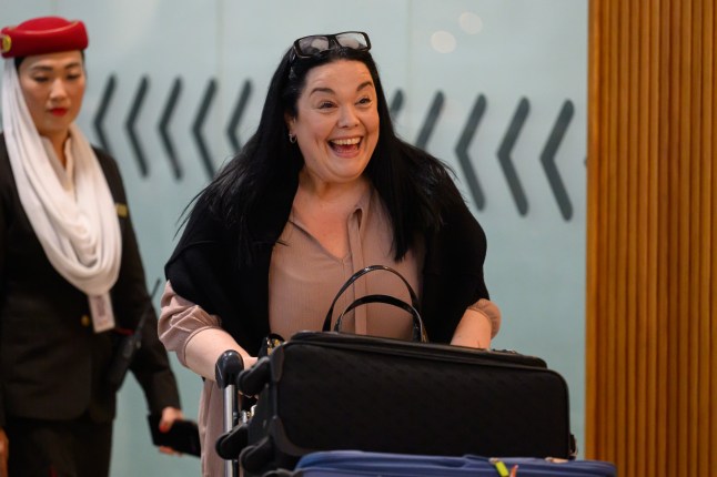 Mandatory Credit: Photo by James Gourley/Shutterstock (15725416ae) Lisa Riley 'I'm a Celebrity...Get Me Out of Here!' TV show, Series 25, Arrivals, Brisbane Airport, Australia - 09 Nov 2025