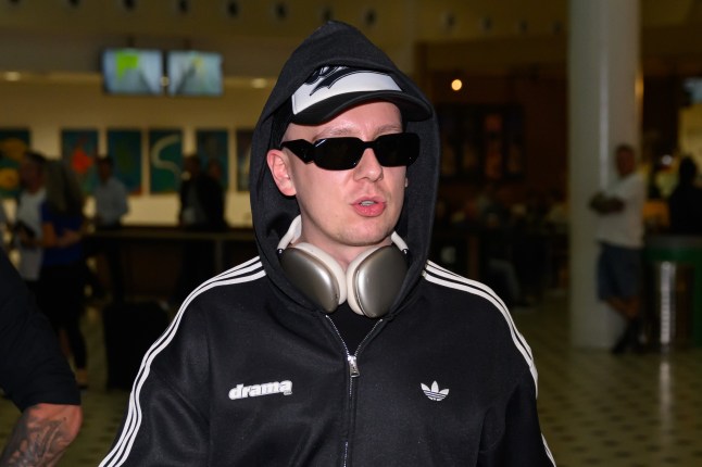 Mandatory Credit: Photo by James Gourley/Shutterstock (15725538n) Aitch 'I'm a Celebrity...Get Me Out of Here!' TV show, Series 25, Arrivals, Brisbane Airport, Australia - 10 Nov 2025