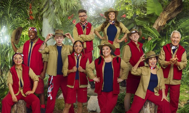 I'm A Celebrity 2025 lineup featuring Shona McGarty, Eddie Kadi, Aitch, Alex Scott MBE, Jack Osbourne, Lisa Riley, Kelly Brook, Angry Ginge, Ruby Wax OBE and Martin Kemp