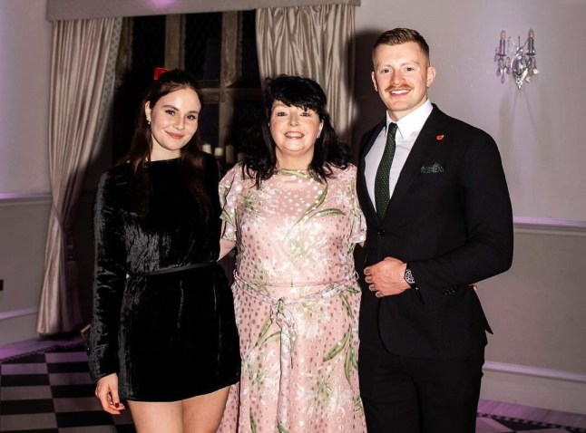Adam Peaty with his mother Caroline and Holly Ramsay