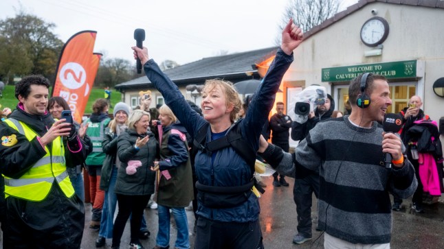 Sara Cox completes her Great Northern Marathon Challenge for Children In Need, getting Pudsey to Pudsey on Friday 14th November 2025