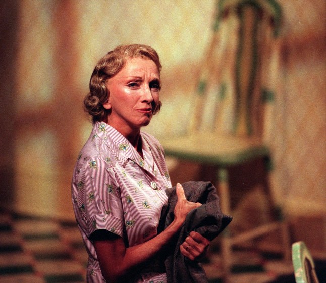 015218.CA.0913.Salesman5.CK Brian Dennehy stars as Willy Loman in Arthur Miller's landmark play"Death of a Salesman" about a traveling salesman facing failure and his family's struggle with the elusive American dream. Also starring with him in the play is Elizabeth Franz playing Linda his wife as shown here. This is from Act II. (Photo by Con Keyes/Los Angeles Times via Getty Images)