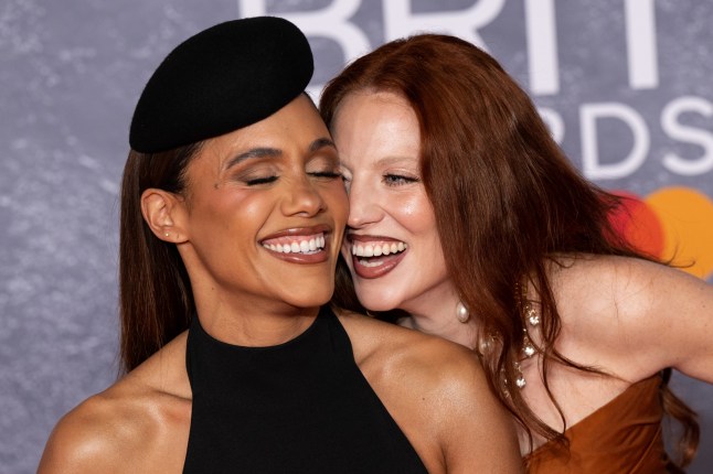 LONDON, ENGLAND - MARCH 01: (EDITORIAL USE ONLY) Alex Scott and Jess Glynne attend The BRIT Awards 2025 at Intercontinental Hotel on March 01, 2025 in London, England. (Photo by Jeff Spicer/Getty Images)