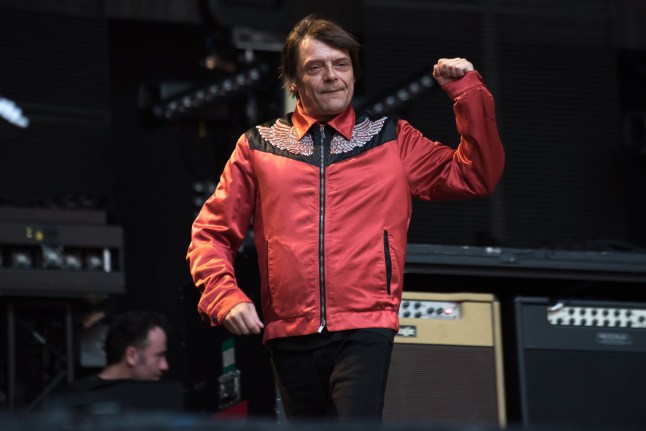 Mani of the British iconic rock band The Stone Roses perform on stage at Wembley Stadium, London on June 17, 2017. The band consists in Ian Brown (vocals), John Squire (guitar), Gary 'Mani' Mounfield (bass) and Alan 'Reni' Wren (drums). (Photo by Alberto Pezzali/NurPhoto via Getty Images)