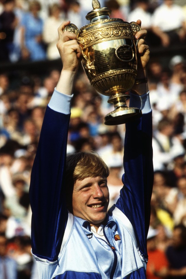 (Original Caption) Boris Becker Wins The Mens Singles Final At Wimbledon (Photo by ?? Hulton-Deutsch Collection/CORBIS/Corbis via Getty Images)