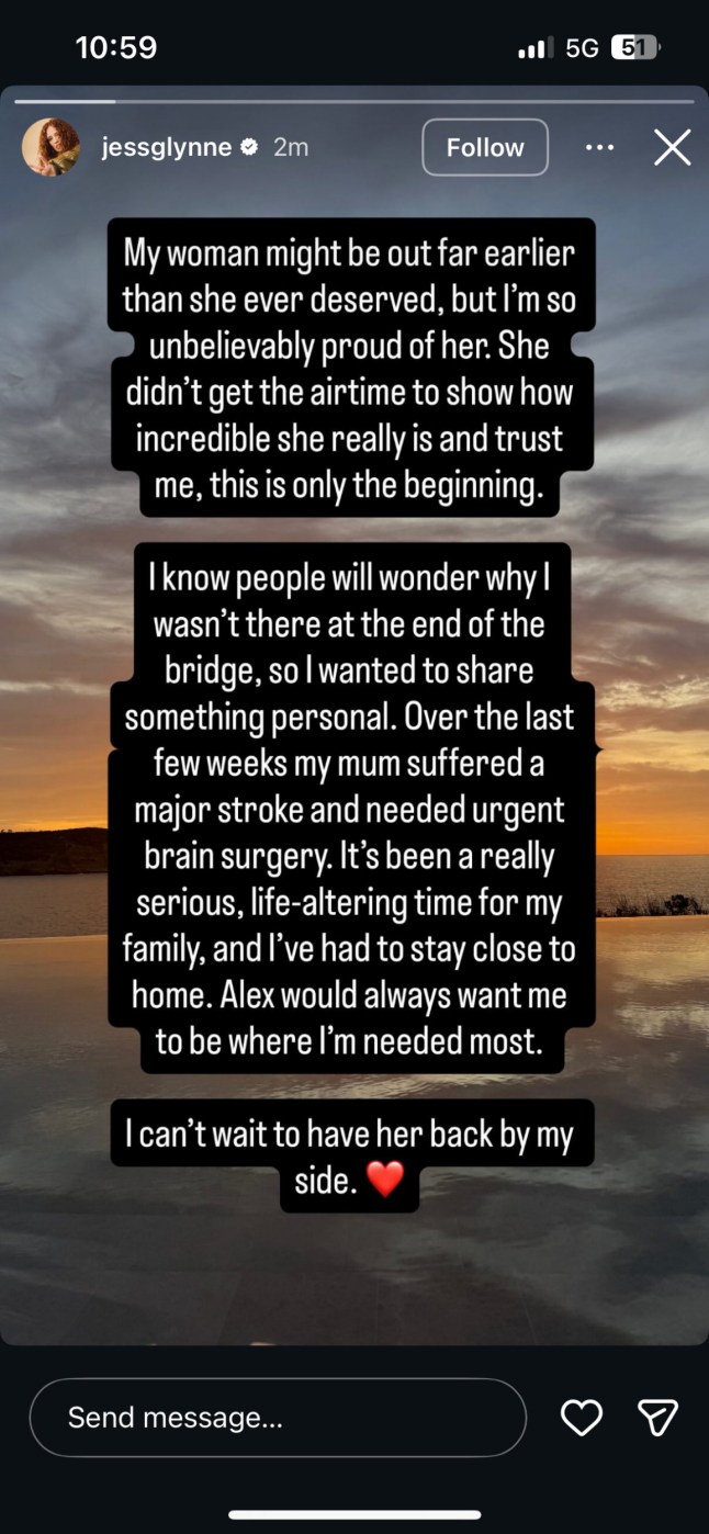 An Instagram story by Jess Glynne