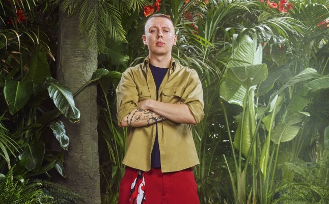 Aitch with his arms folded on I'm A Celebrity